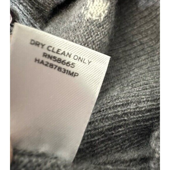 Halogen 100% Cashmere Cardigan Sweater Gray Polka Dot - Picture 7 of 7